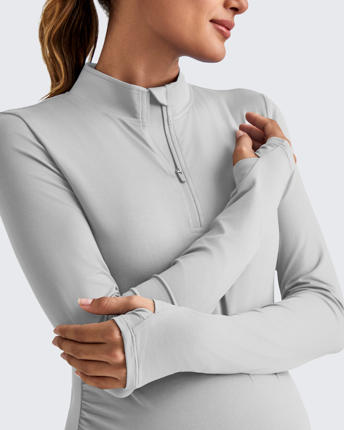 G4Free Activewear - UPF 50+ Half Zip Sun Maternity Shirts -GF25BY464BF-XS-GF25BY464BA-S-GF25BY464BB-M-GF25BY464BC-L-GF25BY464BD-XL