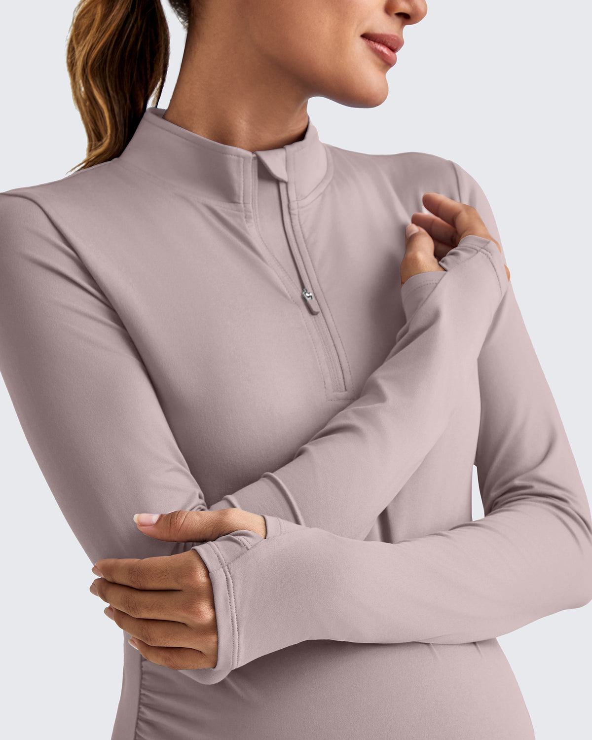 G4Free Activewear - UPF 50+ Half Zip Sun Maternity Shirts -GF25BY464BF-XS-GF25BY464BA-S-GF25BY464BB-M-GF25BY464BC-L-GF25BY464BD-XL