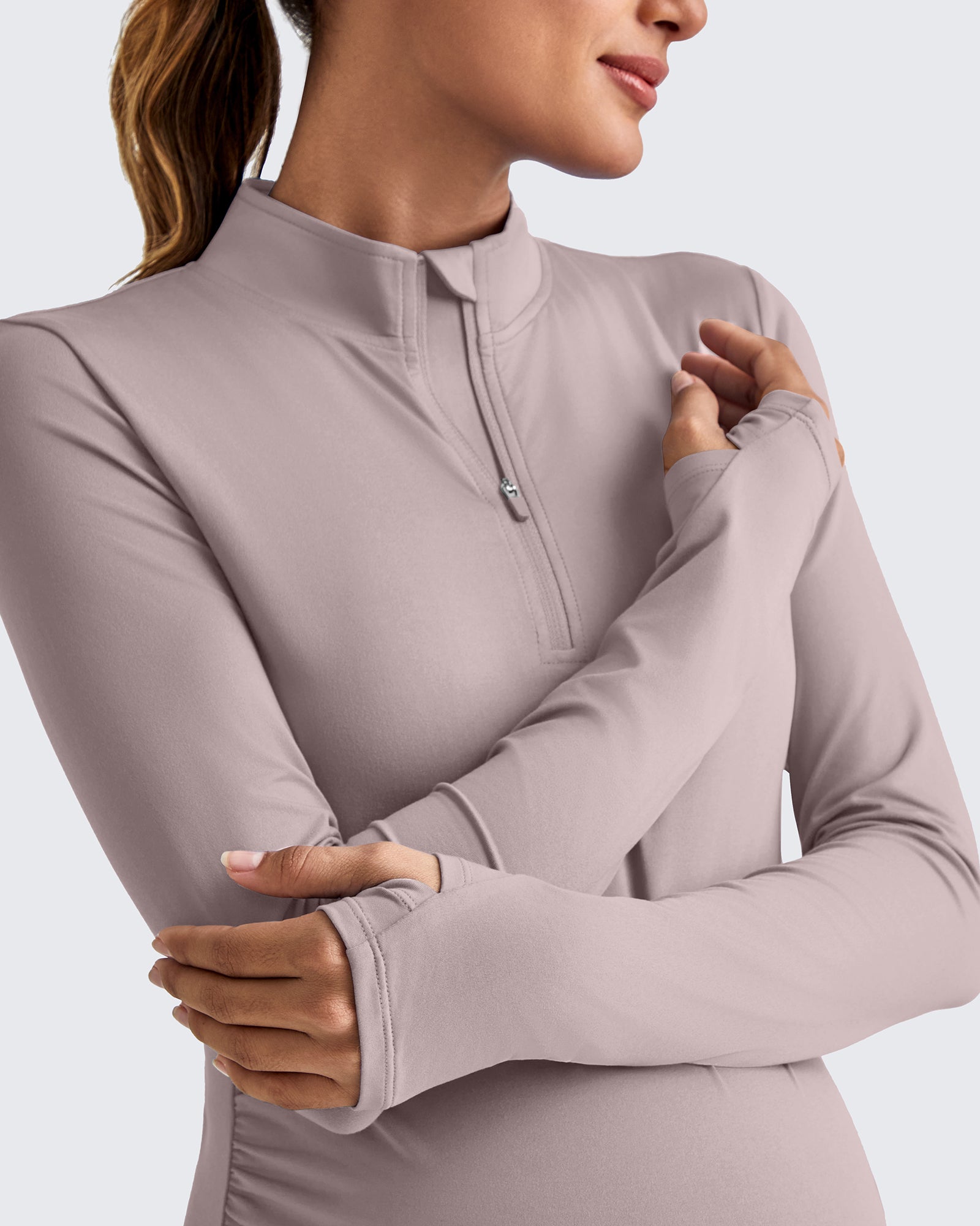 G4Free Activewear - UPF 50+ Half Zip Sun Maternity Shirts -GF25BY464BF-XS-GF25BY464BA-S-GF25BY464BB-M-GF25BY464BC-L-GF25BY464BD-XL