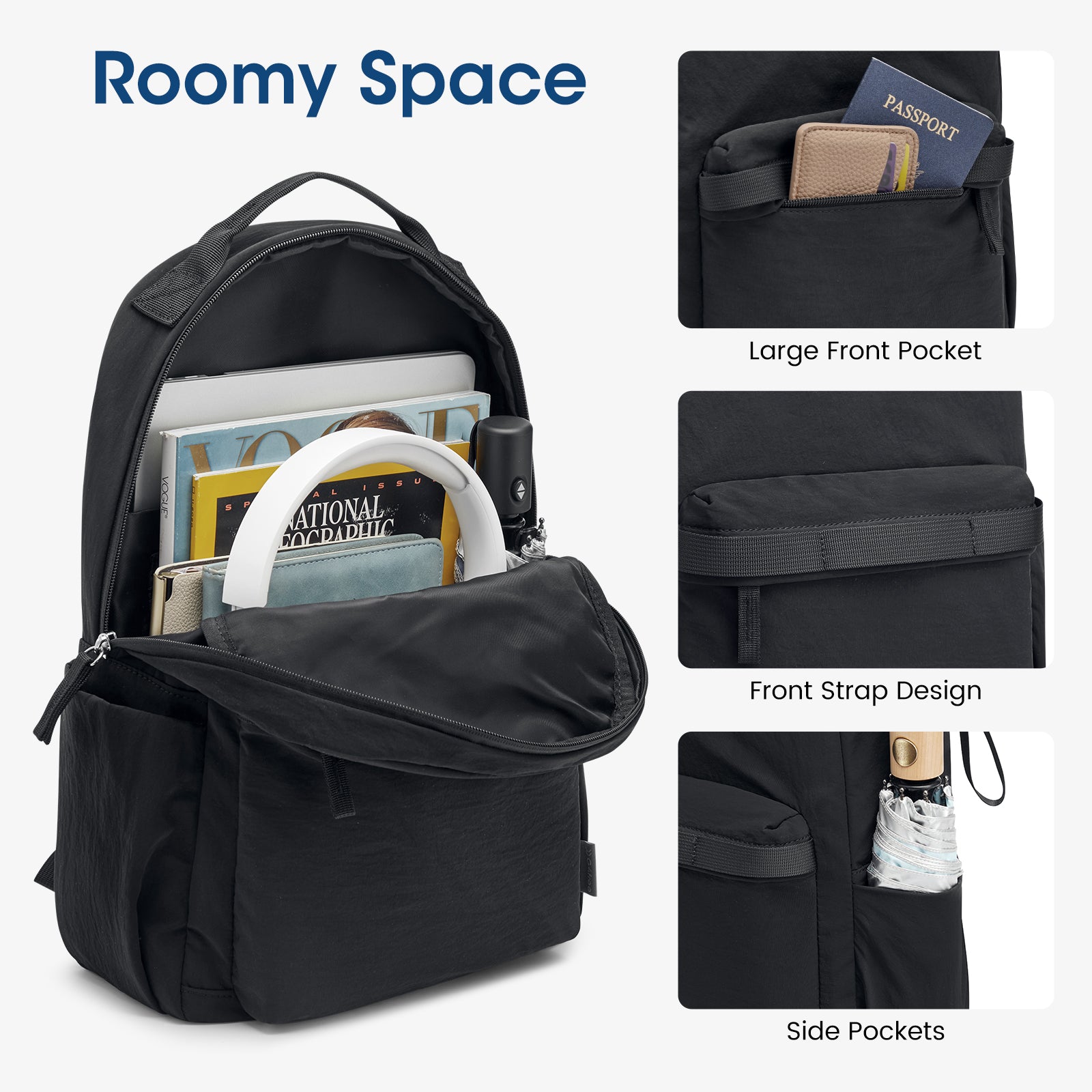 G4Free Activewear - Women Nylon Mini Backpack Purse Daypack -TN25B566A-TN25B566B-TN25B566C