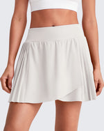G4Free Activewear - Wrapped  Front Pleated Tennis A Line Skirts -GF25H410CA-S-GF25H410CB-M-GF25H410CC-L-GF25H410CD-XL-GF25H410CE-XXL