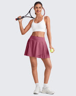 G4Free Activewear - Wrapped  Front Pleated Tennis A Line Skirts -GF25H410CA-S-GF25H410CB-M-GF25H410CC-L-GF25H410CD-XL-GF25H410CE-XXL