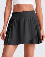 G4Free Activewear - Wrapped  Front Pleated Tennis A Line Skirts -GF25H410CA-S-GF25H410CB-M-GF25H410CC-L-GF25H410CD-XL-GF25H410CE-XXL