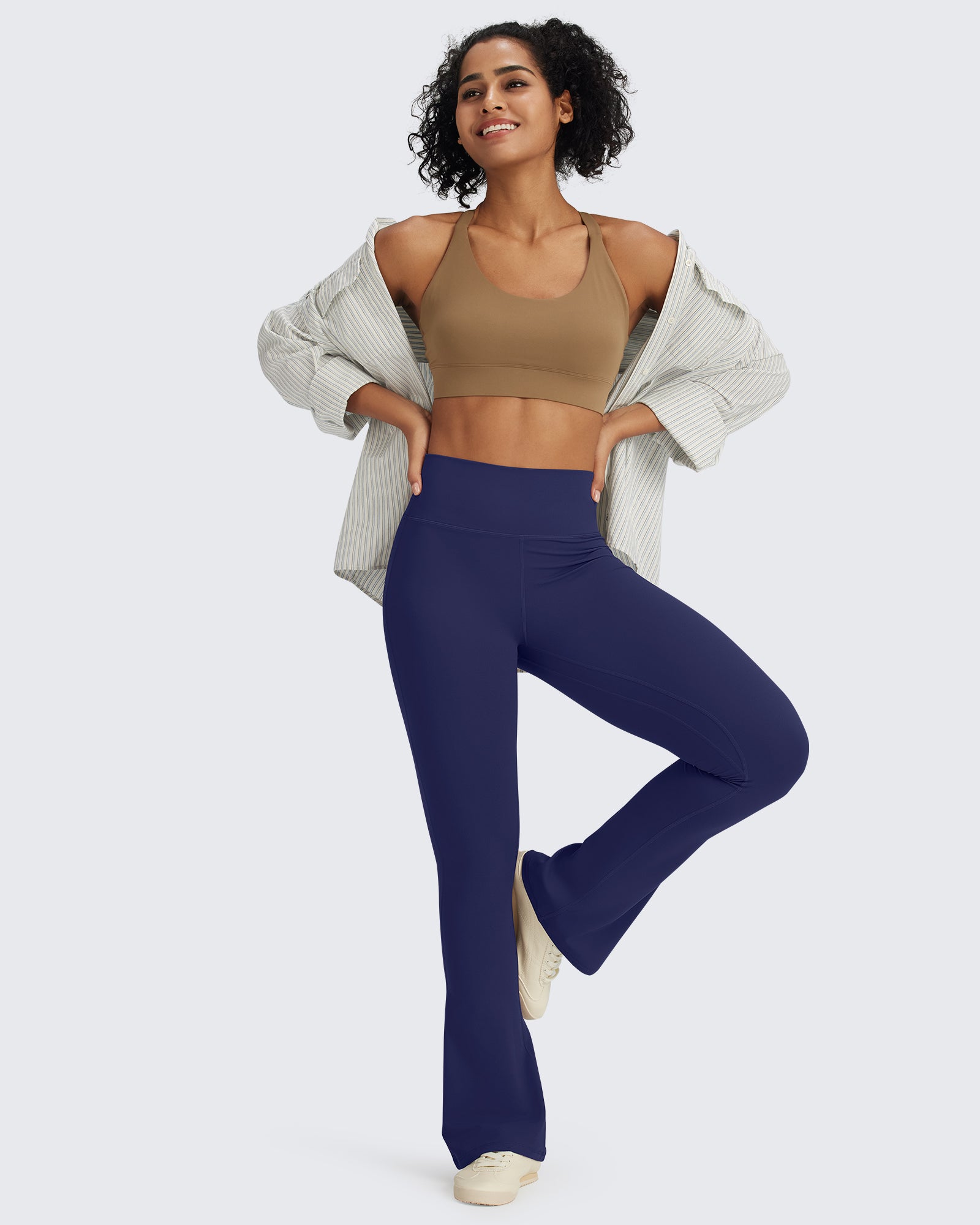 G4Free - BareFeel Casual High-Waisted Mini Flare Pants -GF24A244AA-S