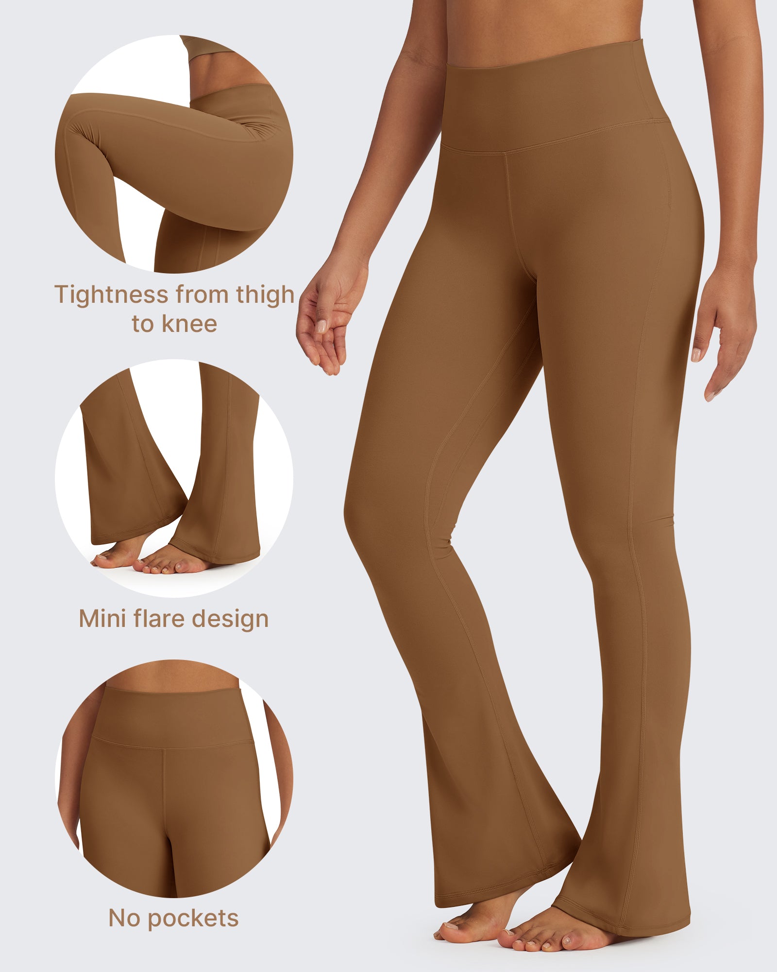 G4Free - BareFeel Casual High-Waisted Mini Flare Pants -GF24A244AA-S-GF24A245AA-S-GF24A246AA-S-GF24A244AB-M-GF24A245AB-M