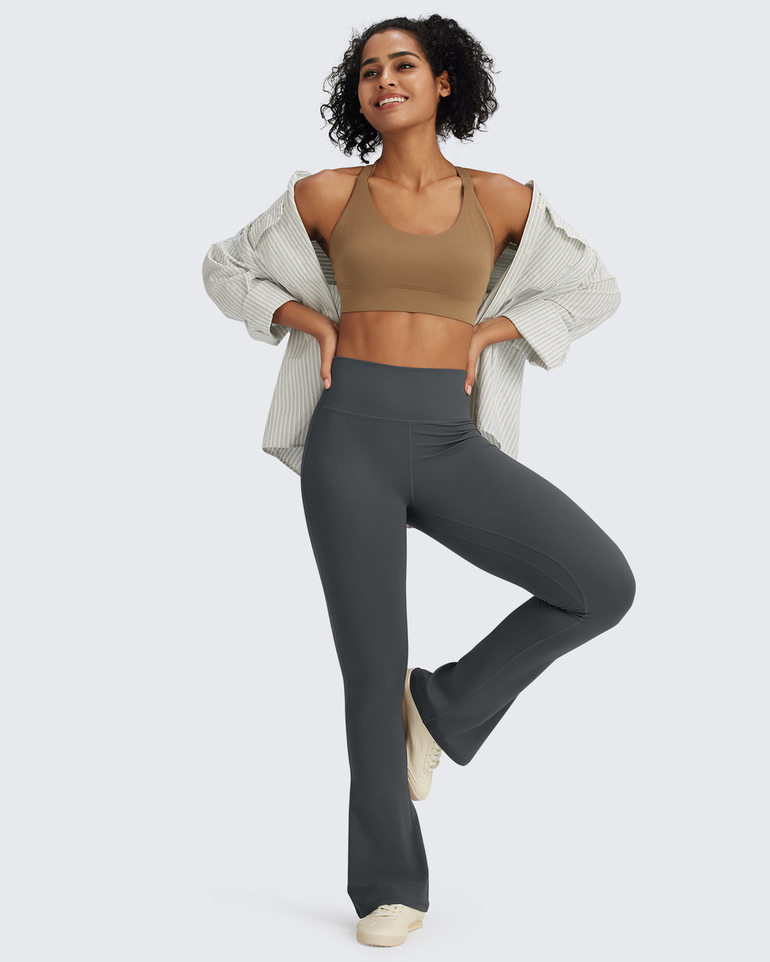 G4Free - BareFeel Casual High-Waisted Mini Flare Pants -GF24A244BA-S