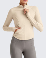 G4Free - BareFeel Cropped Slim Fit Full Zip Workout Jackets -GF25M411AA-S