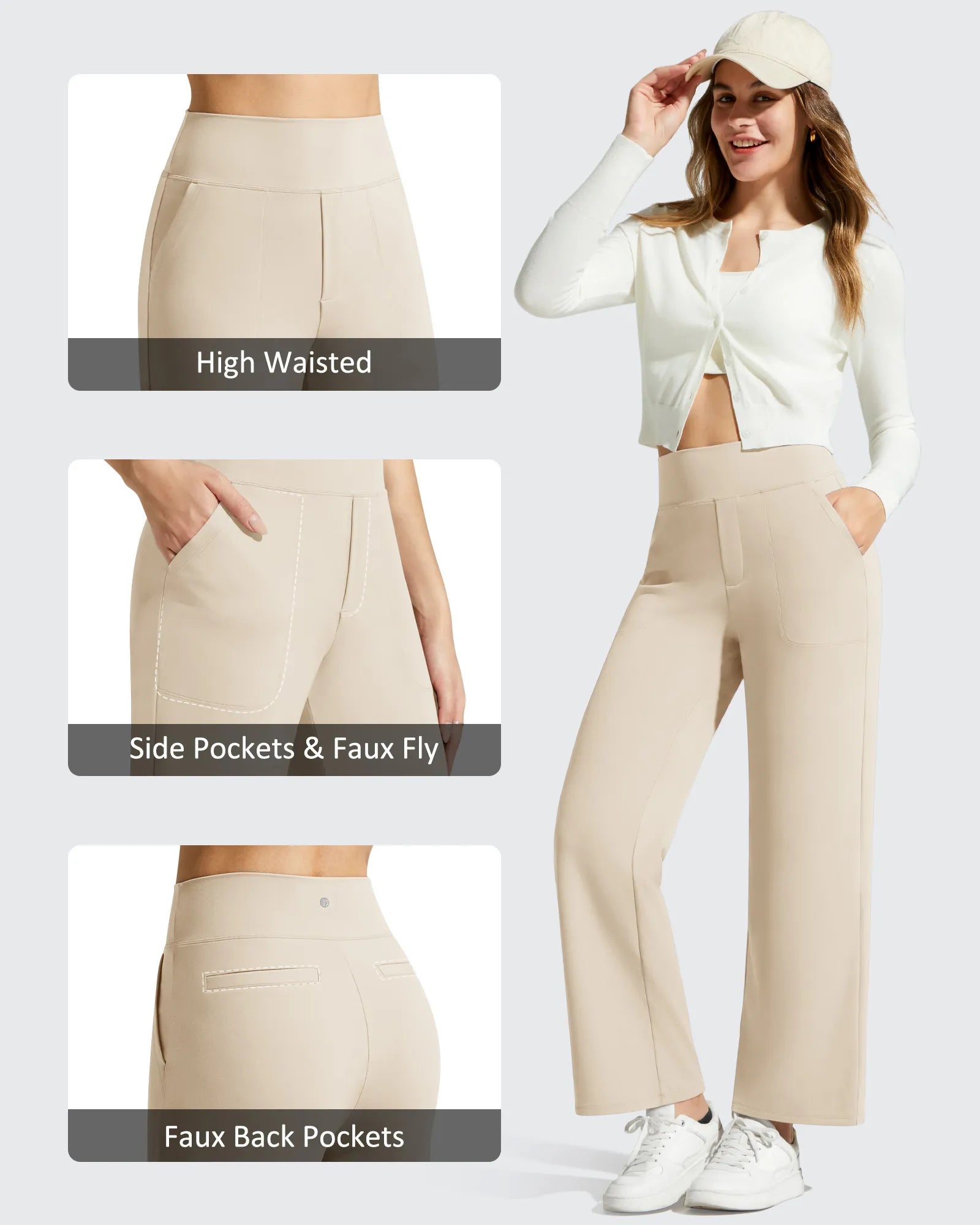 G4Free - BareFeel Faux Fly Ankle Length Casual Dress Pants -GF26J775A001A-S-GF26J776A001A-S-GF26J777A001A-S-GF26J775A001B-M-GF26J776A001B-M