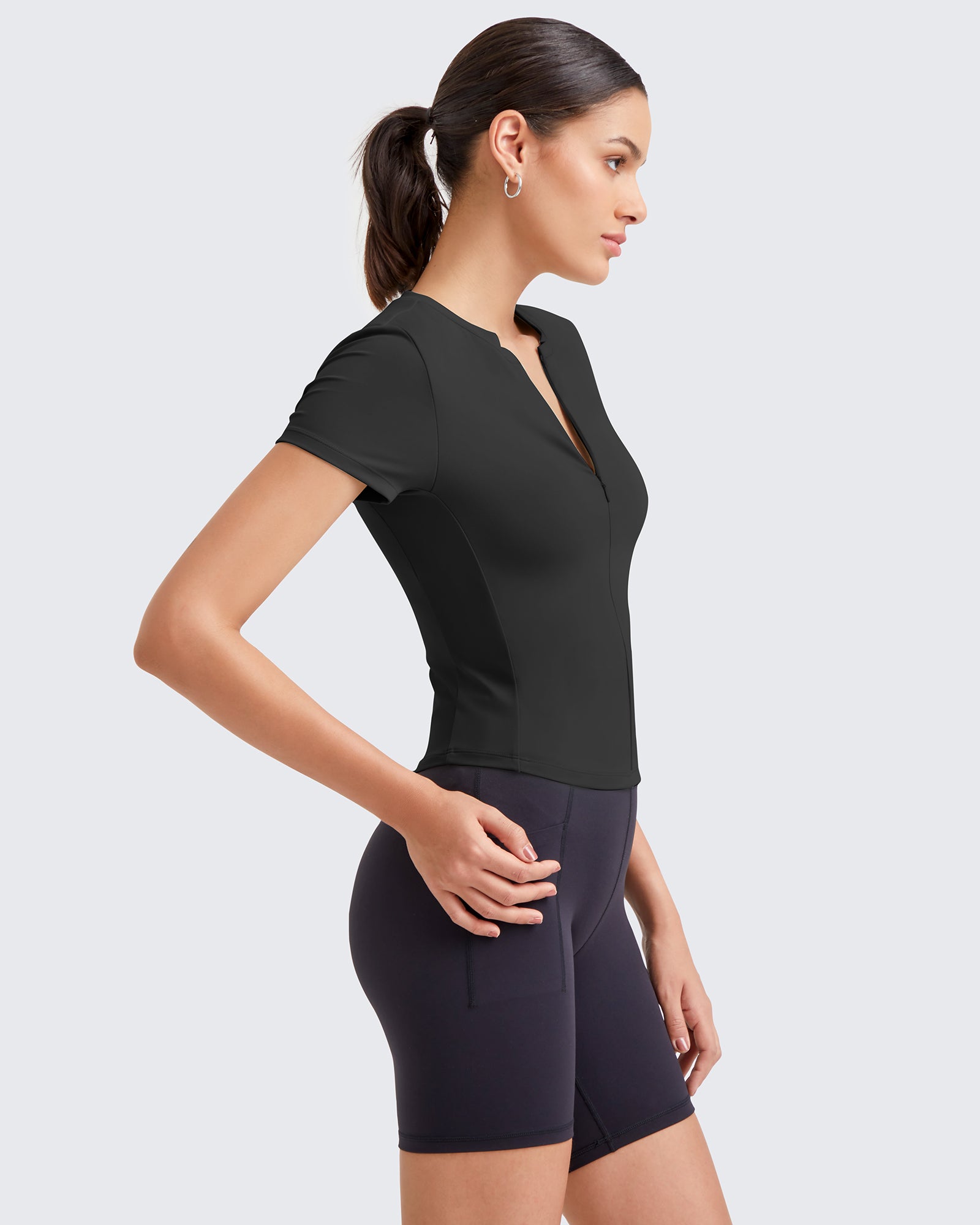 G4Free - BareFeel Half Zip Slim Fit Athletic Shirts -GF25K335DA-S-GF25K335DB-M-GF25K335DC-L-GF25K335DD-XL-GF25K335DF-XS