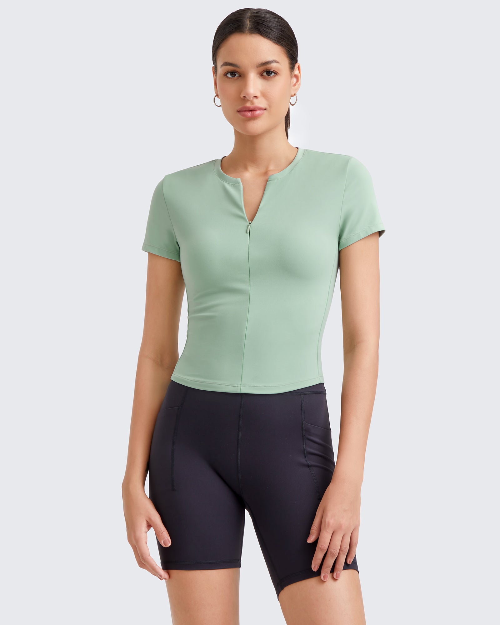 G4Free - BareFeel Half Zip Slim Fit Athletic Shirts -GF25K335DA-S-GF25K335DB-M-GF25K335DC-L-GF25K335DD-XL-GF25K335DF-XS