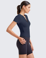 G4Free - BareFeel Half Zip Slim Fit Athletic Shirts -GF25K335DA-S-GF25K335DB-M-GF25K335DC-L-GF25K335DD-XL-GF25K335DF-XS