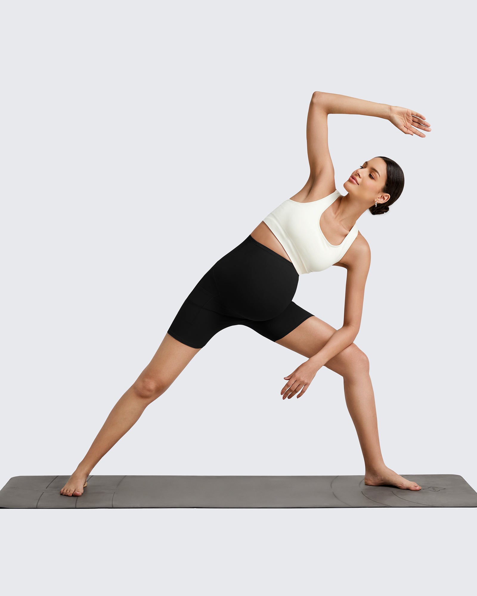 G4Free - BareFeel Maternity Athletic Legging Shorts 5'' -GF25AY336AA-S-GF25AY336AB-M-GF25AY336AC-L-GF25AY336AD-XL-GF25AY336AE-XXL