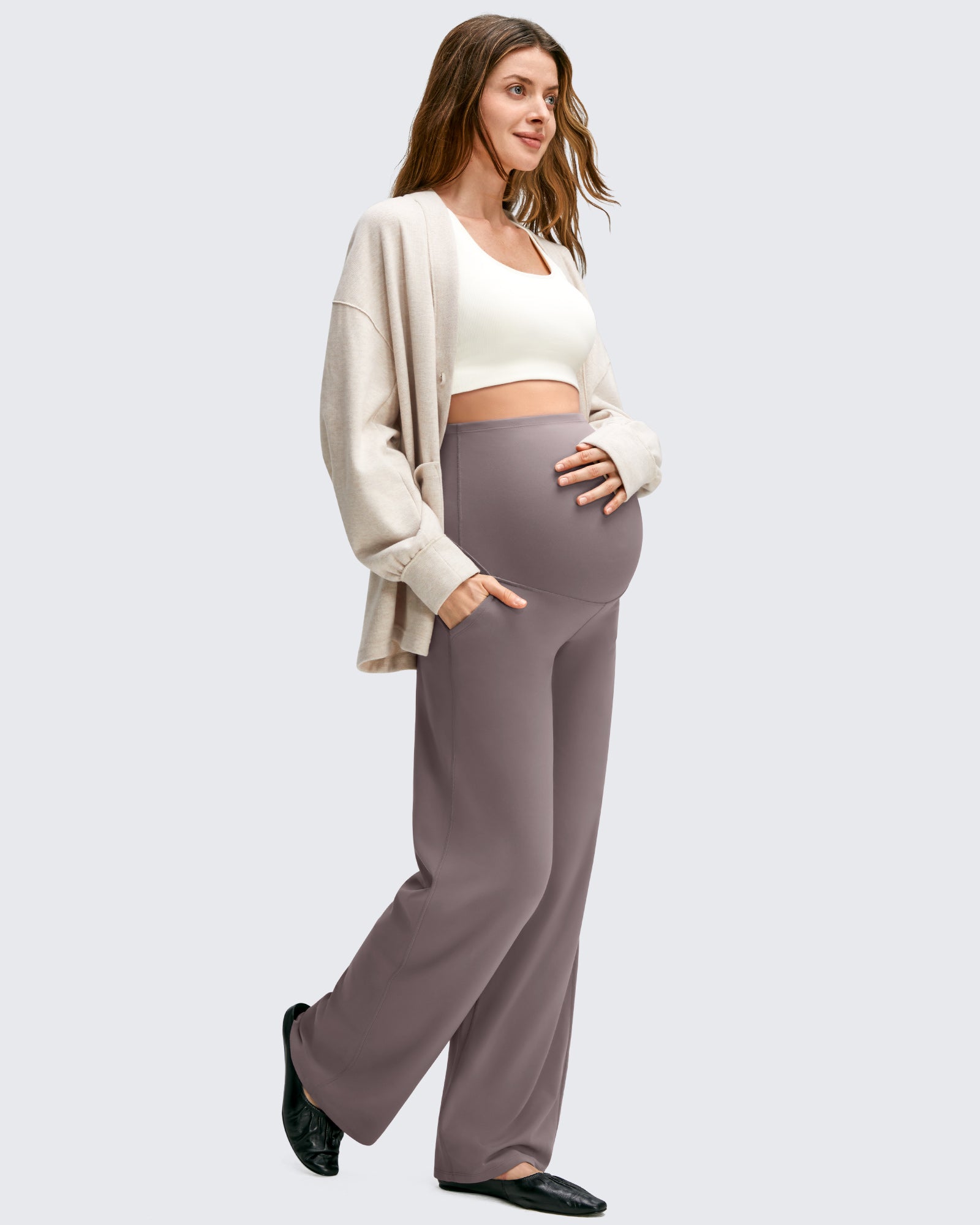G4Free - BareFeel Maternity Casual Pockets Wide-Leg Pants -GF25JY593AF-XS-GF25JY594AF-XS-GF25JY595AF-XS-GF25JY593AA-S-GF25JY594AA-S