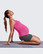 G4Free - BareFeel Ruched Workout Pregnancy Tank -GF25LY405FA-S-GF25LY405FB-M-GF25LY405FC-L-GF25LY405FD-XL-GF25LY405FF-XS