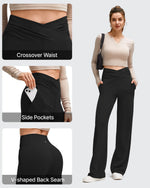 G4Free - BareFeel Side Pleated V Waist Wide Leg Yoga Pants -GF25J596AA-S-GF25J597AA-S-GF25J598AA-S-GF25J596AB-M-GF25J597AB-M