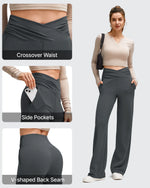 G4Free - BareFeel Side Pleated V Waist Wide Leg Yoga Pants -GF25J596AA-S-GF25J597AA-S-GF25J598AA-S-GF25J596AB-M-GF25J597AB-M