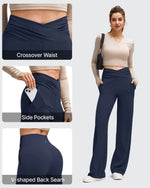 G4Free - BareFeel Side Pleated V Waist Wide Leg Yoga Pants -GF25J596AA-S-GF25J597AA-S-GF25J598AA-S-GF25J596AB-M-GF25J597AB-M