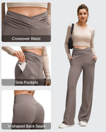 G4Free - BareFeel Side Pleated V Waist Wide Leg Yoga Pants -GF25J596AA-S-GF25J597AA-S-GF25J598AA-S-GF25J596AB-M-GF25J597AB-M