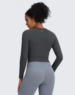 G4Free - BareFeel Slim High Crew Neck Cropped Long Sleeve -GF24B234EA-S-GF24B234EB-M-GF24B234EC-L-GF24B234ED-XL-GF24B234AA-S