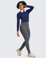 G4Free - BareFeel Slim High Crew Neck Cropped Long Sleeve -GF24B234EA-S-GF24B234EB-M-GF24B234EC-L-GF24B234ED-XL-GF24B234AA-S