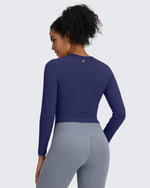 G4Free - BareFeel Slim High Crew Neck Cropped Long Sleeve -GF24B234EA-S-GF24B234EB-M-GF24B234EC-L-GF24B234ED-XL-GF24B234AA-S