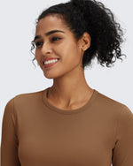 G4Free - BareFeel Slim High Crew Neck Cropped Long Sleeve -GF24B234EA-S-GF24B234EB-M-GF24B234EC-L-GF24B234ED-XL-GF24B234AA-S