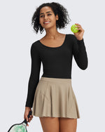 G4Free - BareFeel Slim Scoop Neck Open Back Long Sleeve -GF24B233AA-S-GF24B233AB-M-GF24B233AC-L-GF24B233AD-XL-GF24B233AF-XS