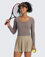 G4Free - BareFeel Slim Scoop Neck Open Back Long Sleeve -GF24B233AA-S-GF24B233AB-M-GF24B233AC-L-GF24B233AD-XL-GF24B233AF-XS