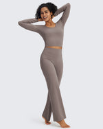 G4Free - BareFeel Slim Scoop Neck Open Back Long Sleeve -GF24B233AA-S-GF24B233AB-M-GF24B233AC-L-GF24B233AD-XL-GF24B233AF-XS