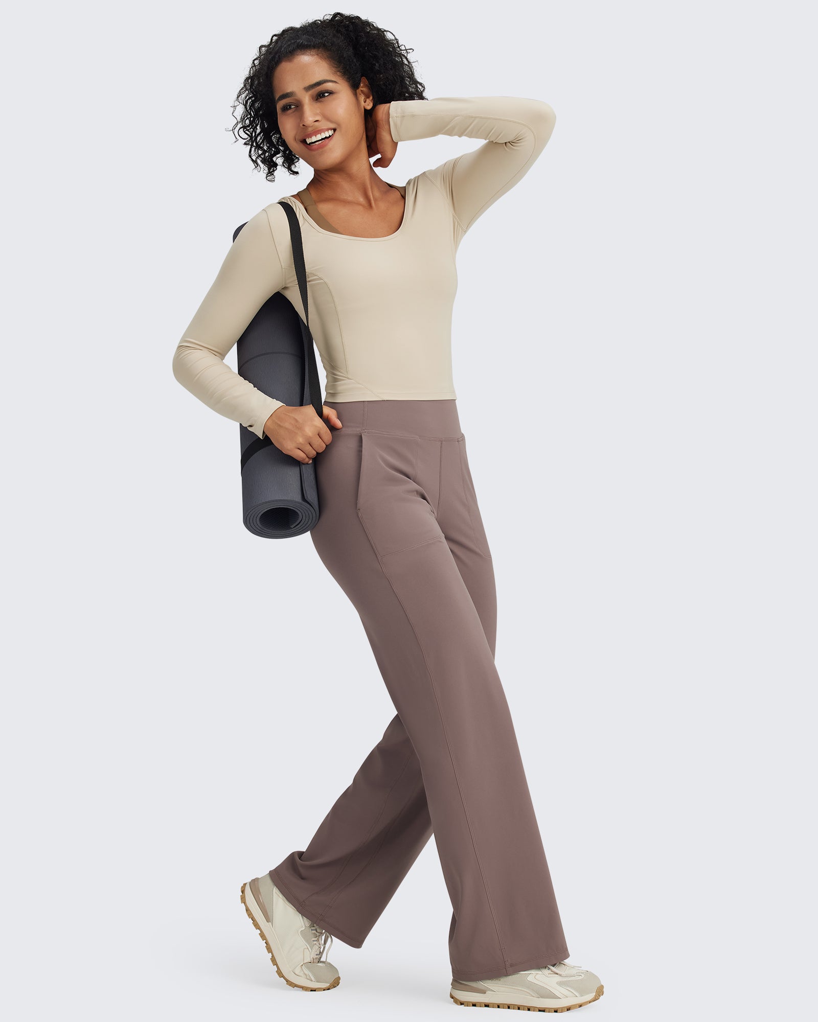 G4Free - BareFeel Slim Scoop Neck Open Back Long Sleeve -GF24B233AA-S-GF24B233AB-M-GF24B233AC-L-GF24B233AD-XL-GF24B233AF-XS