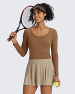 G4Free - BareFeel Slim Scoop Neck Open Back Long Sleeve -GF24B233AA-S-GF24B233AB-M-GF24B233AC-L-GF24B233AD-XL-GF24B233AF-XS