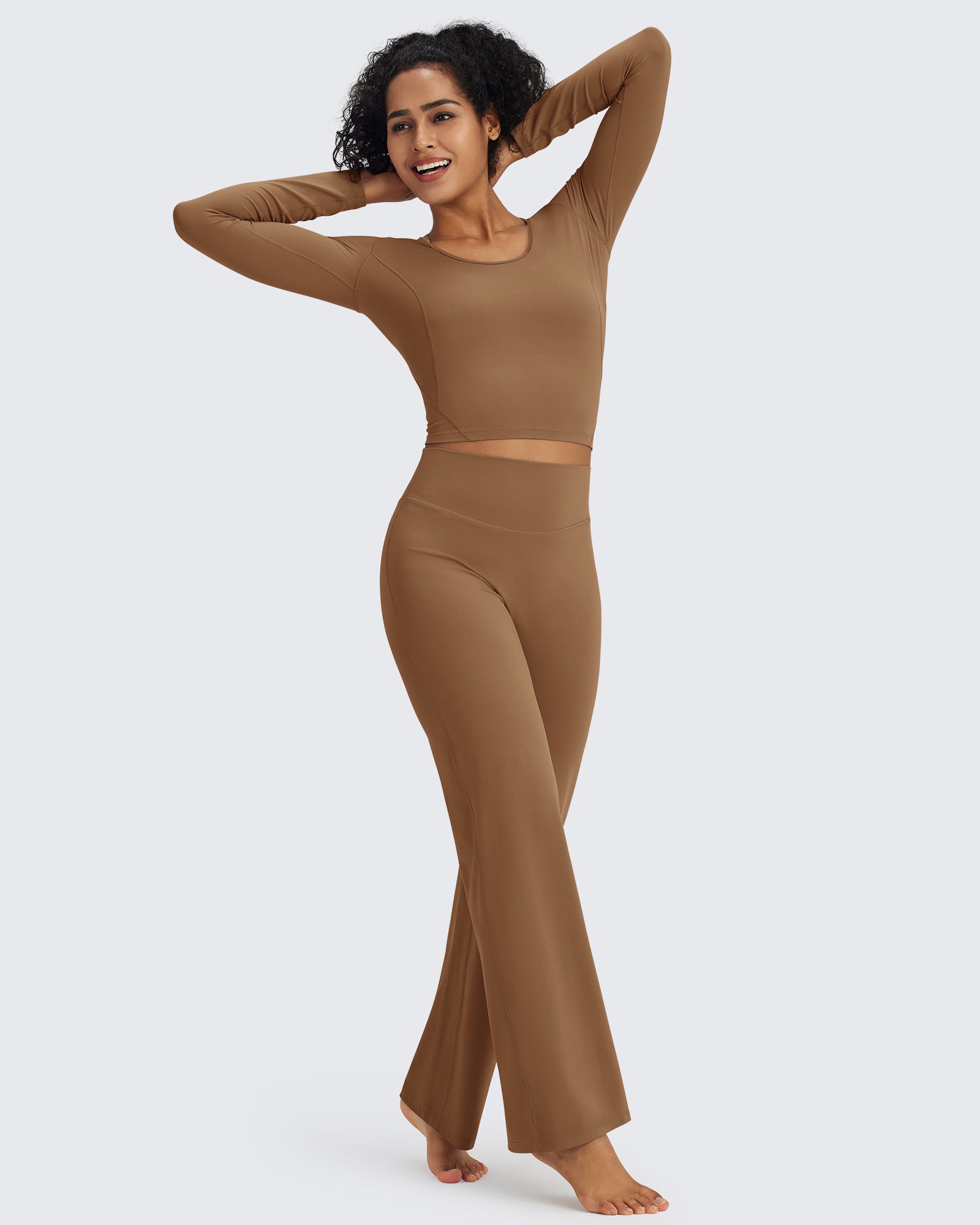 G4Free - BareFeel Slim Scoop Neck Open Back Long Sleeve -GF24B233AA-S-GF24B233AB-M-GF24B233AC-L-GF24B233AD-XL-GF24B233AF-XS