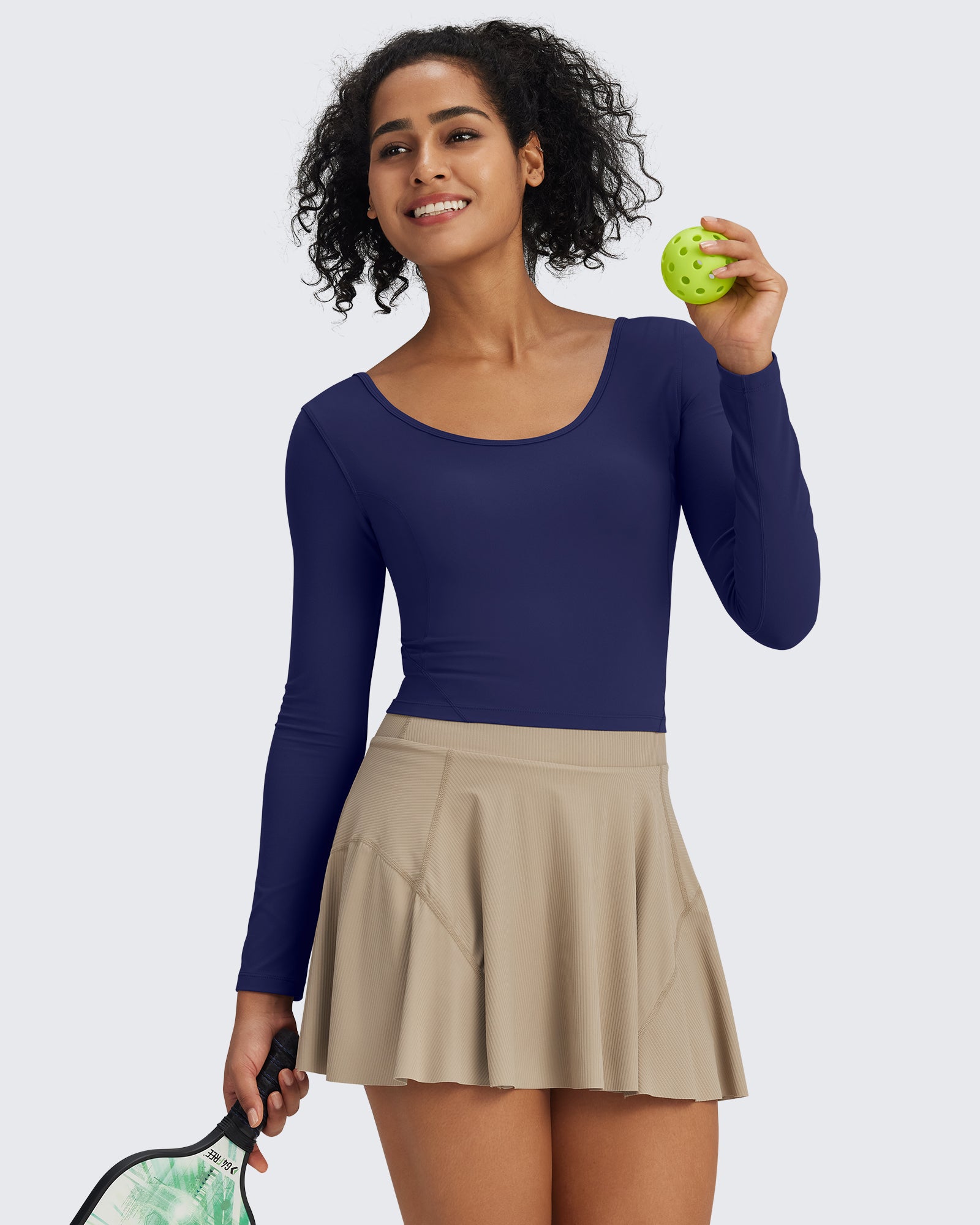 G4Free - BareFeel Slim Scoop Neck Open Back Long Sleeve -GF24B233AA-S-GF24B233AB-M-GF24B233AC-L-GF24B233AD-XL-GF24B233AF-XS