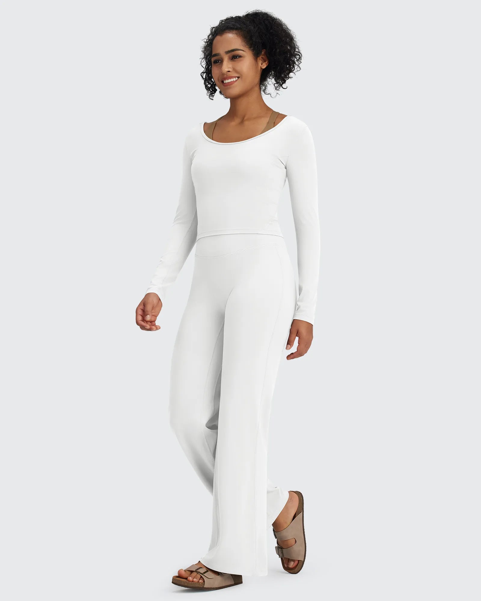 G4Free - BareFeel Wide Leg High-Waisted Pants Petite -GF24J247FA-S