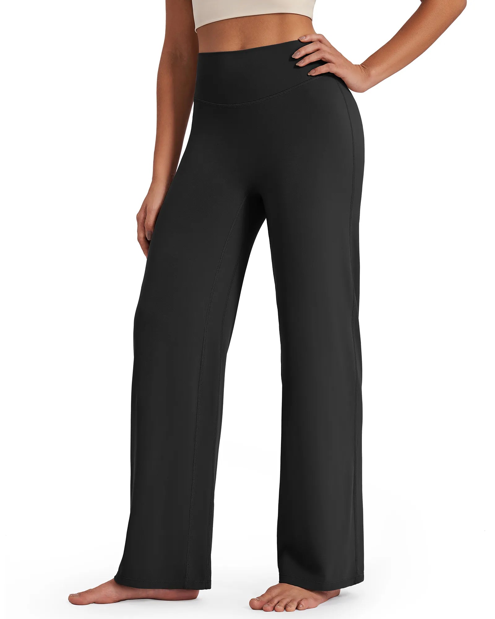 G4Free - BareFeel Wide Leg High-Waisted Pants Petite -GF24J247FA-S