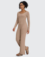G4Free - BareFeel Wide Leg High-Waisted Pants Tall -GF24J249GA-S