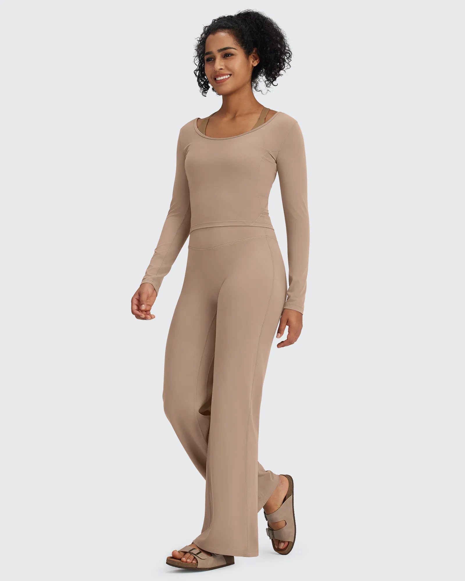 G4Free - BareFeel Wide Leg High-Waisted Pants Tall -GF24J249GA-S