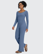 G4Free - BareFeel Wide Leg High-Waisted Pants Tall -GF24J249GA-S