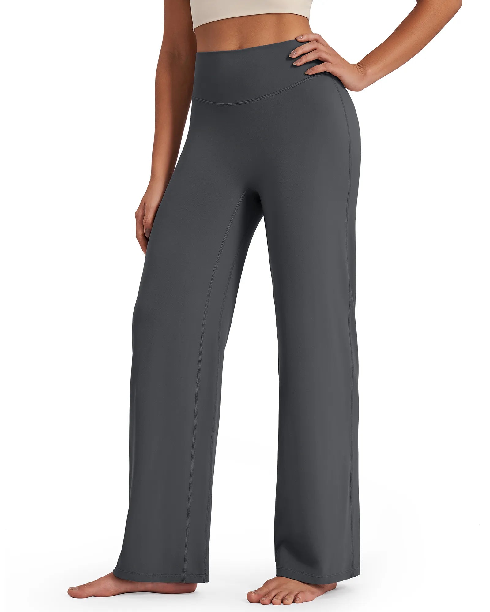 G4Free - BareFeel Wide Leg High-Waisted Pants Petite -GF24J247FA-S-GF24J247FB-M-GF24J247FC-L-GF24J247FD-XL-GF24J247FE-XXL