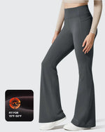 G4Free - Barefeel Fleece Lined High Waist Flare Yoga Leggings -GF25A703AA-S