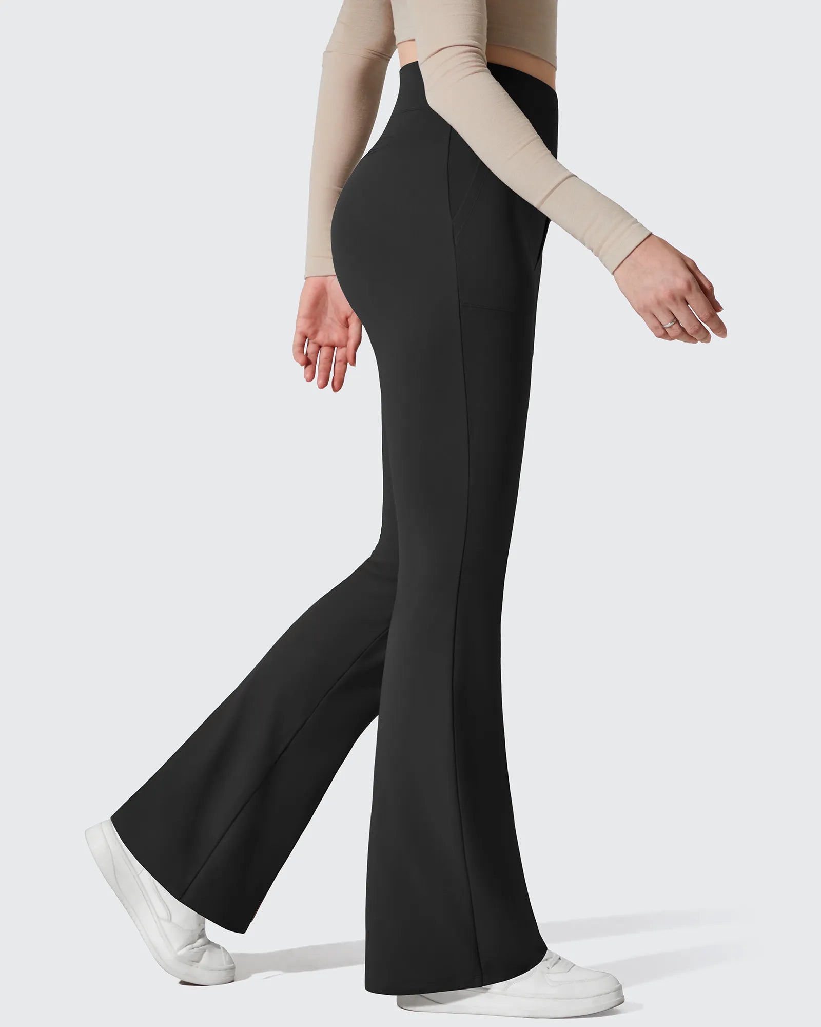 G4Free - Barefeel Fleece Lined Pockets Flare Yoga Pants -GF25A631EA-S-GF25A632DA-S-GF25A633EA-S-GF25A631EB-M-GF25A632DB-M