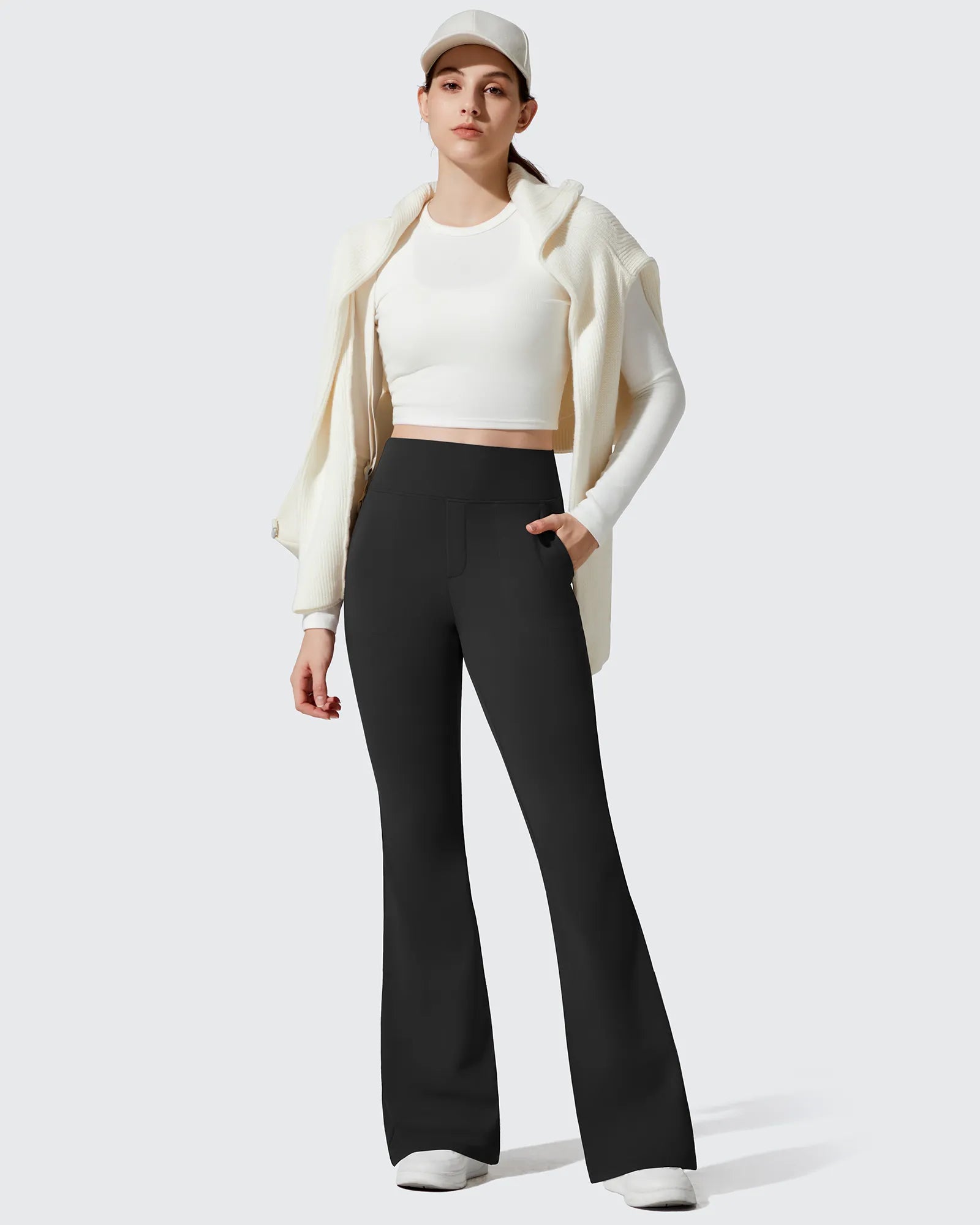 G4Free - Barefeel Fleece Lined Pockets Flare Yoga Pants -GF25A631EA-S-GF25A632DA-S-GF25A633EA-S-GF25A631EB-M-GF25A632DB-M