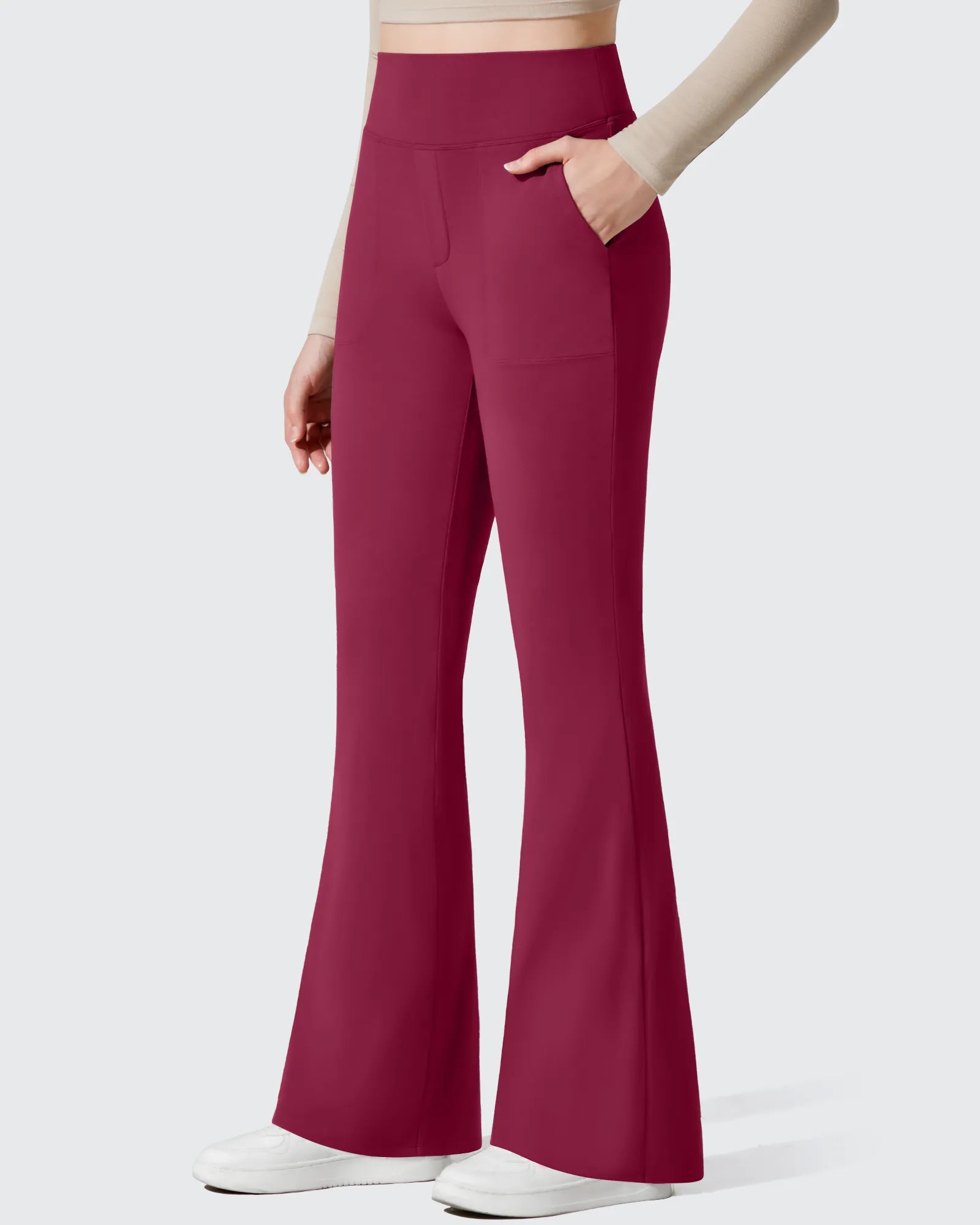 G4Free - Barefeel Fleece Lined Pockets Flare Yoga Pants -GF25A631EA-S-GF25A632DA-S-GF25A633EA-S-GF25A631EB-M-GF25A632DB-M