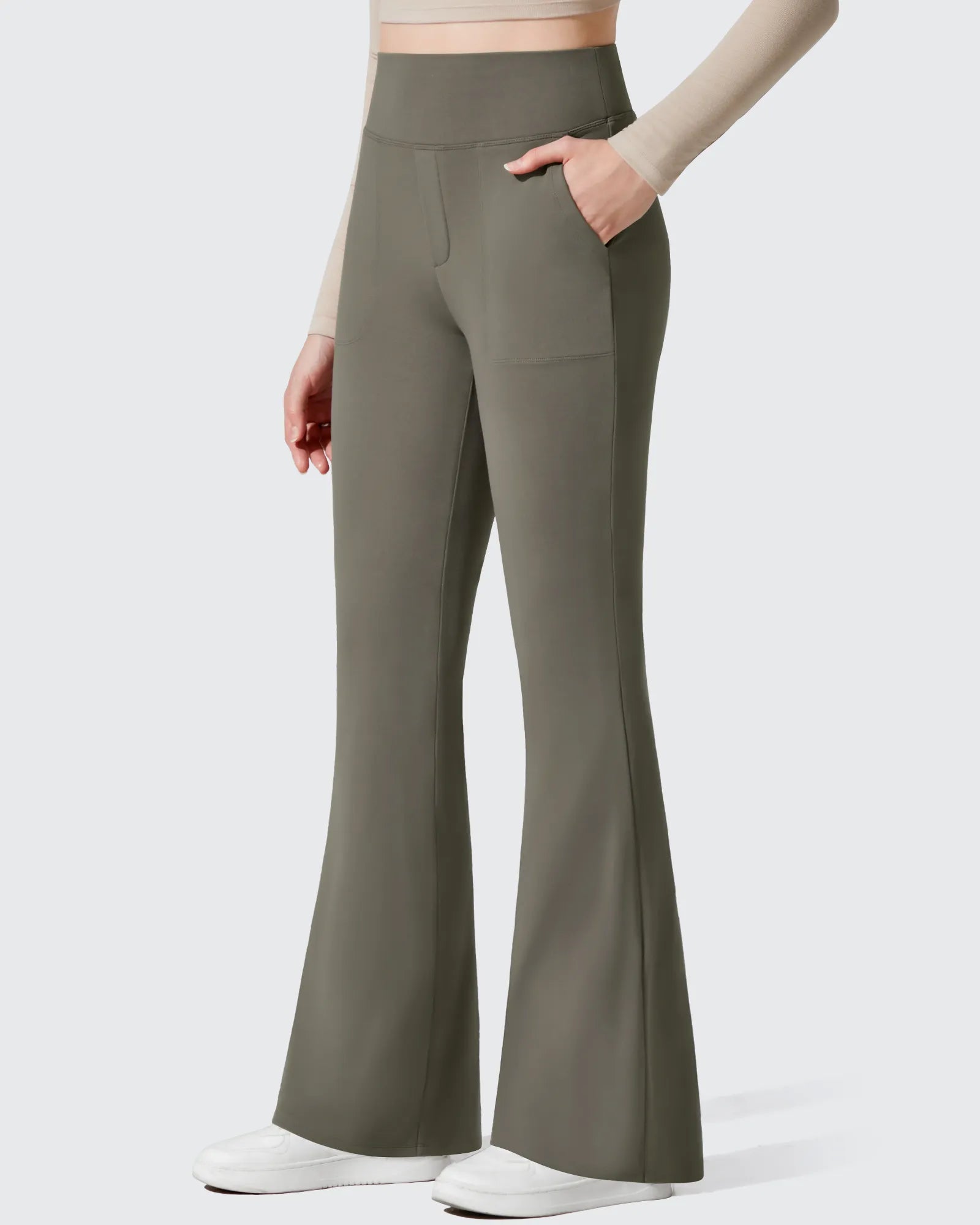 G4Free - Barefeel Fleece Lined Pockets Flare Yoga Pants -GF25A631EA-S-GF25A632DA-S-GF25A633EA-S-GF25A631EB-M-GF25A632DB-M