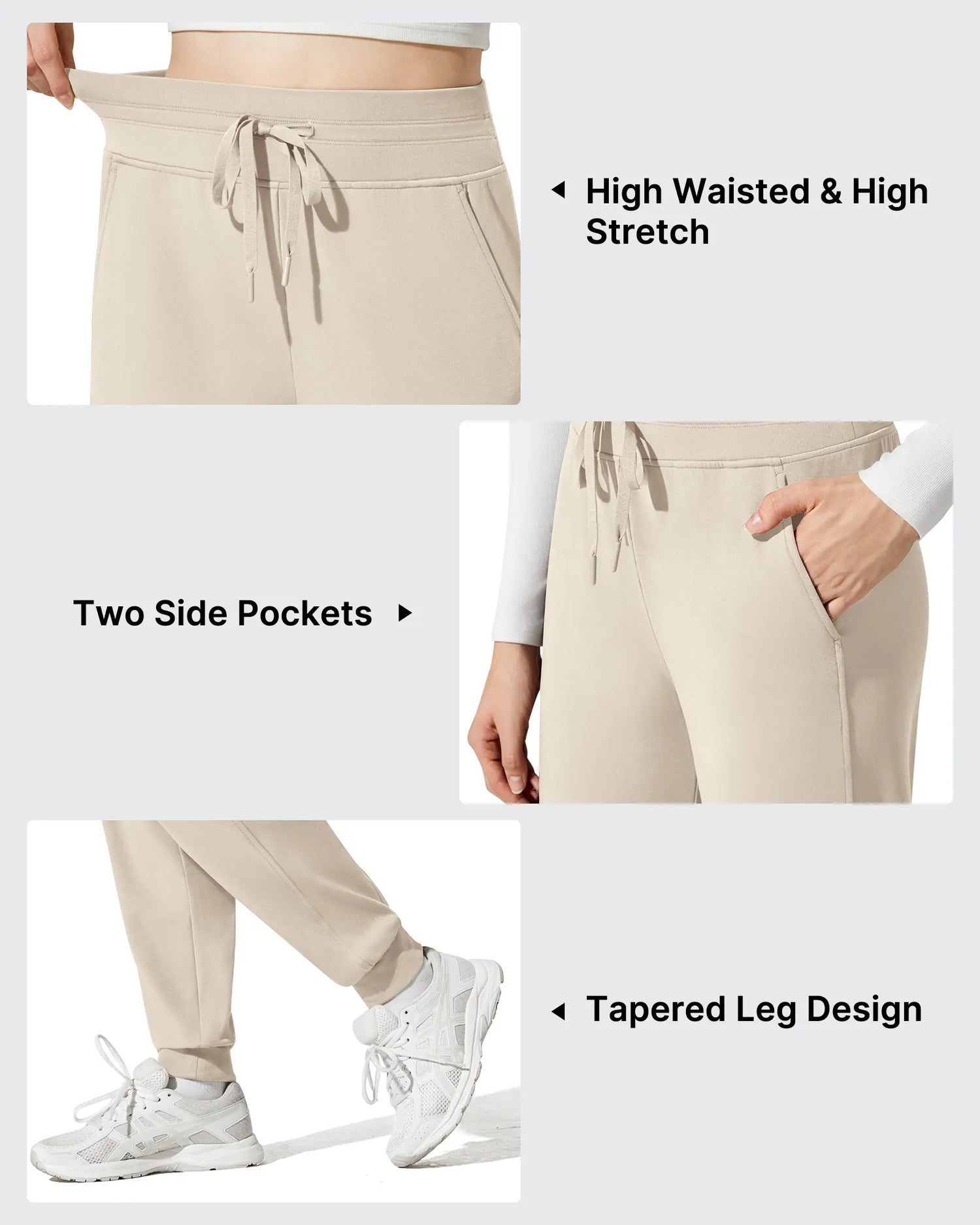 G4Free - Barefeel Fleece Lined Tapered Leg Drawstring Joggers -GF25D716AA-S-GF25D717AA-S-GF25D718AA-S-GF25D716AB-M-GF25D717AB-M