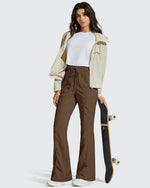 G4Free - Breezeline Flare Pockets High Waist Drawstring Leggings -GF25A666AA-S-GF25A667AA-S-GF25A668AA-S-GF25A666AB-M-GF25A667AB-M