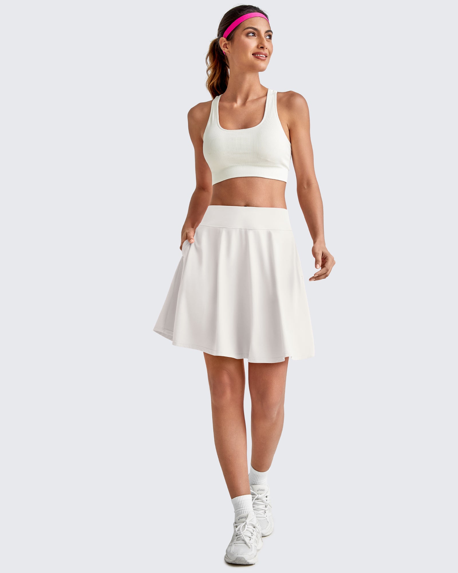 G4Free - Built-in Shorts Knee Length Tennis Skirts 20" -GF25H432AA-S-GF25H432AB-M-GF25H432AC-L-GF25H432AD-XL-GF25H432AE-XXL