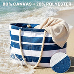 G4Free - Canvas Waterproof Sandproof Large Beach Tote Bags -TN25B597A-TN25B597B-TN25B597C