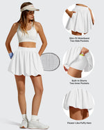 G4Free - Chillwhisp Bubble Ruffled Hem Inner Shorts Tennis Skirts 14'' -GF26H796B005F-XS-GF26H796B005A-S-GF26H796B005B-M-GF26H796B005C-L-GF26H796B005D-XL