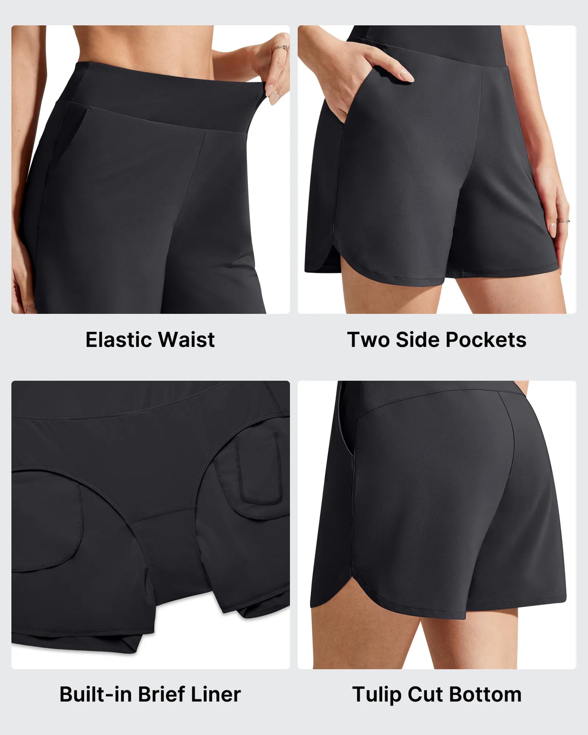 G4Free - Chillwhisp Built-in Brief Liner High Waist Athletic Shorts -GF26E710AA-S-GF26E710AB-M-GF26E710AC-L-GF26E710AD-XL-GF26E710AE-XXL